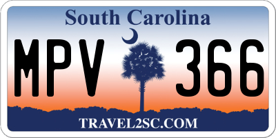 SC license plate MPV366