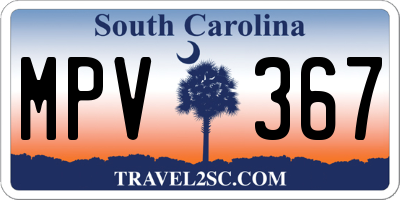 SC license plate MPV367
