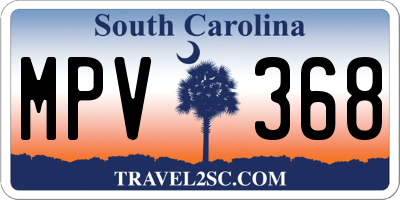 SC license plate MPV368
