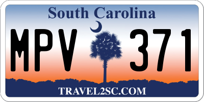 SC license plate MPV371