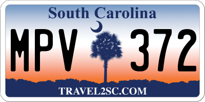 SC license plate MPV372