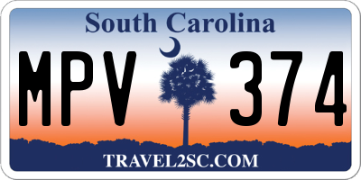 SC license plate MPV374