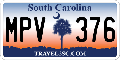 SC license plate MPV376