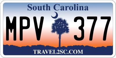 SC license plate MPV377