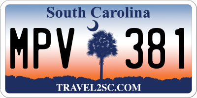 SC license plate MPV381