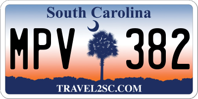 SC license plate MPV382
