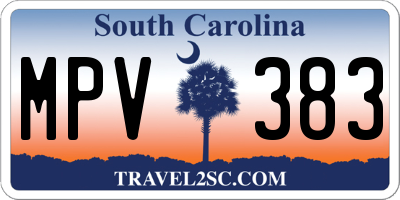 SC license plate MPV383