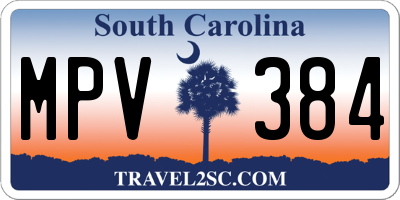 SC license plate MPV384