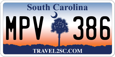 SC license plate MPV386