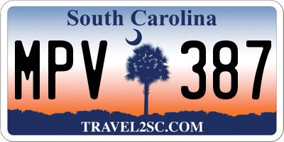 SC license plate MPV387