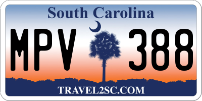 SC license plate MPV388