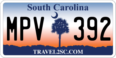 SC license plate MPV392