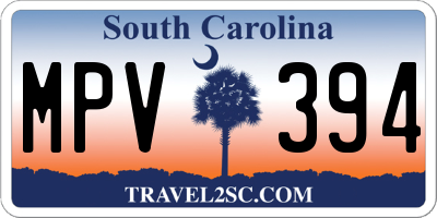 SC license plate MPV394