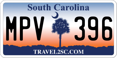 SC license plate MPV396