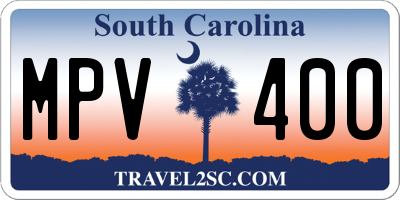 SC license plate MPV400