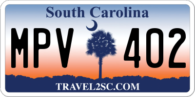 SC license plate MPV402