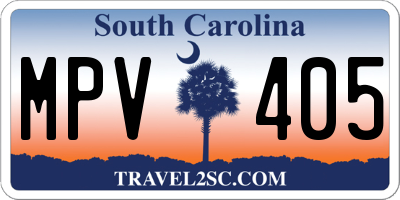 SC license plate MPV405