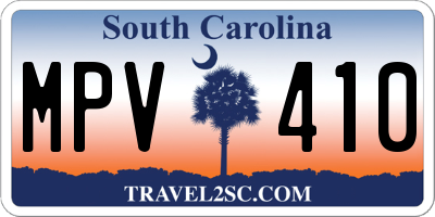 SC license plate MPV410