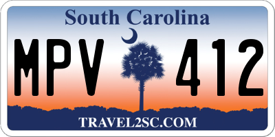SC license plate MPV412