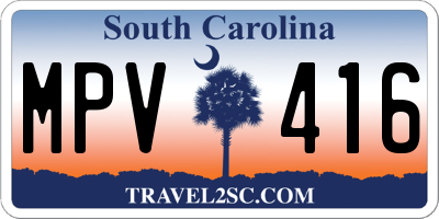 SC license plate MPV416