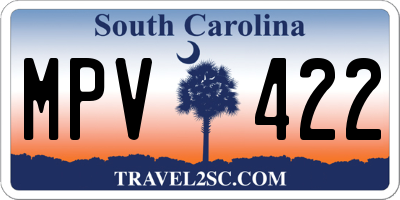 SC license plate MPV422