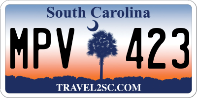 SC license plate MPV423