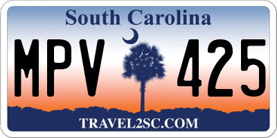 SC license plate MPV425