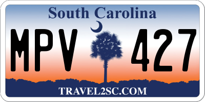 SC license plate MPV427