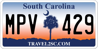 SC license plate MPV429