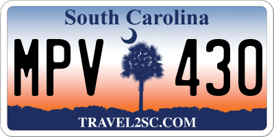 SC license plate MPV430