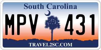 SC license plate MPV431