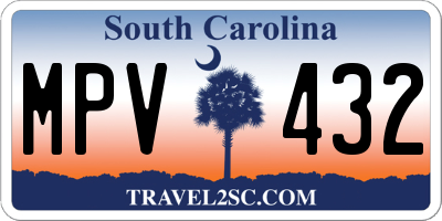 SC license plate MPV432