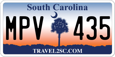 SC license plate MPV435