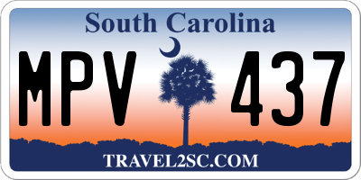 SC license plate MPV437