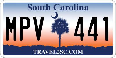 SC license plate MPV441