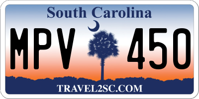 SC license plate MPV450