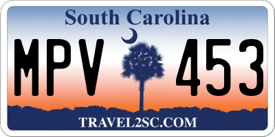 SC license plate MPV453