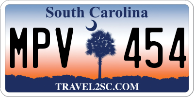 SC license plate MPV454