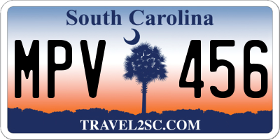 SC license plate MPV456