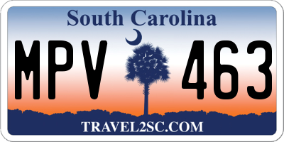 SC license plate MPV463