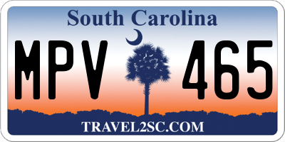 SC license plate MPV465