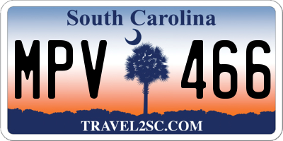 SC license plate MPV466