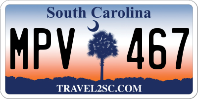 SC license plate MPV467