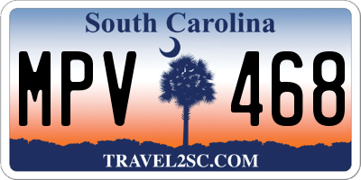 SC license plate MPV468
