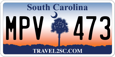 SC license plate MPV473