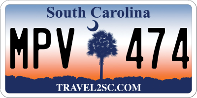 SC license plate MPV474