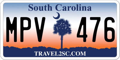 SC license plate MPV476