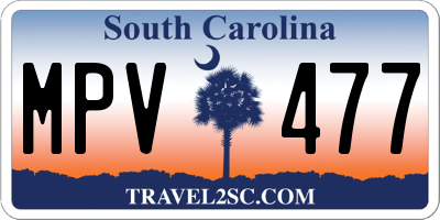 SC license plate MPV477
