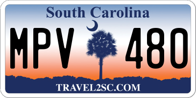 SC license plate MPV480