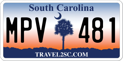 SC license plate MPV481